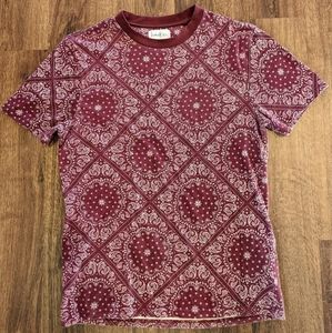 Red shirt with paisley design